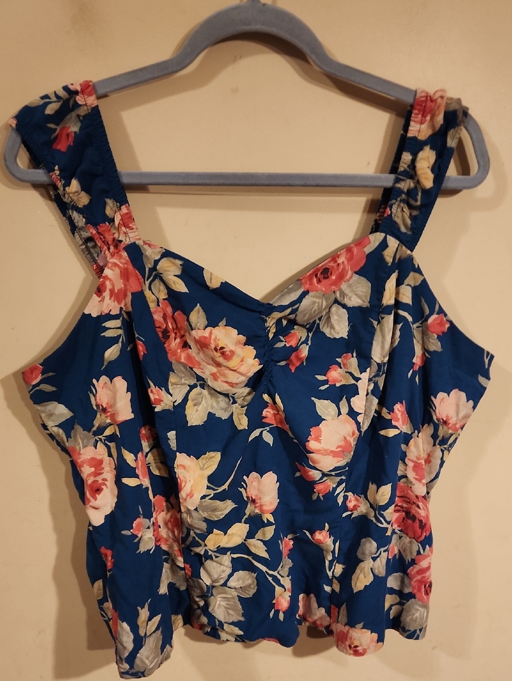 torrid Navy Blue Floral Tank with Pink Roses
